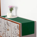 D'Moksha Homes Linen Table Runner 60 Inches - 100% Pure Linen Forest Green Table Runner 14 x 60 Inch for Coffee Tables, Dresser, Fall, Autumn and Halloween - Machine Washable