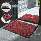 Yimobra Large Welcome Mat 36x24, Waterproof Non-Slip Outdoor Mats for Front Door Outside Entrance, Low-Profile Entryway Mat Indoor for Garage Patio, Wine Red