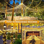 800 LED Christmas Lights Outdoor Indoor, Warm White Christmas Lights 8 Modes Clear Wire Waterproof, Plug in Twinkle Fairy String Light for Xmas Tree Wedding Bedroom Decorations