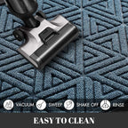 Yimobra Large Door Mat 36x24, All-Weather Waterproof Non-Slip Welcome Matt Outdoor, Heavy Duty Non Slip Doormat for Entryway for Patio and Garage Indoor, Easy Clean, Mix Blue