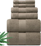 Ultra Soft & Plush Viscose from Bamboo Bath Towels - 700 GSM Luxury Bath Towels - 6 Piece Set - Super Absorbent & Quick Drying (Taupe)