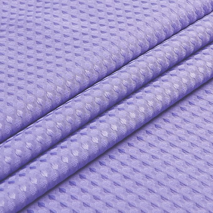 Furlinic Waffle Weave No Hook Shower Curtain with Snap in Liner,Honeycomb Textured Bathroom Curtains with See Through Top Window,Waterproof & Machine Washable,Hotel Quality,Purple,71x84 Inch