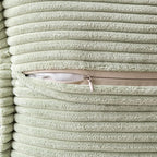 MIULEE Decorative Throw Pillow Covers for Couch Bed Livingroom 18x18 Inch Set of 2 Light Green Boho Accent Throw Pllows Broadside Striped Patchwork Soft Corduroy Summer Pillowcases