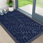 OLANLY Door Mat Indoor Outdoor Entrance, 36x24, Waterproof All-Weather All-Season Doormat, Sturdy Natural Rubber, Stain and Fade Resistant, Low Profile, Easy Clean Patio Entryway Mat, Navy