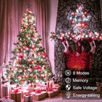 100FT 300 LED Christmas Lights Outdoor, Plug in Christmas String Lights Indoor, Waterproof & 8 Modes & Timer Function, Connectable Fairy Twinkle Light for Bedroom Patio Garden Xmas Decor, Red White