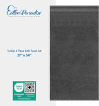 Cotton Paradise 4 Piece Turkish Bath Towels for Bathroom, Extra Large Soft Plush Towels Bathroom Set, Dark Gray