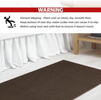 Cotton Paradise 100% Cotton Non Slip Bath Mats for Bathroom, 17x24 inch Soft Absorbent Quick Dry Machine Washable Floor Bath Mat, Brown