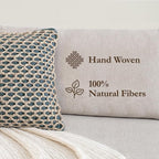 Boho Living Jada Decorative Throw, Includes Accent, Premium Woven Design, Living Room Décor, (2) 20" x 20" Pillow Cover with Insert, Indigo