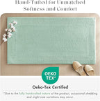 Madison Park Splendor Reversible 100% Cotton Tufted Bathroom Rug-3000 GSM Hotel Quality Luxurious Plush Medium Pile Bath Mat Absorbent, Quick Dry, Shower Room Décor, 20x30 Green