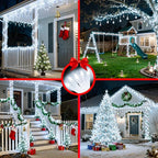 750 LED 240FT Christmas String Lights Outdoor, 12 Pro Modes and Timer Memory & Brightness, Plug in Outdoor Waterproof Clear Wire Twinkle Light for for Xmas Yard Tree Wedding Party Decor (Cool White)