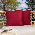 Kevin Textile Pack of 2 Decorative Outdoor Waterproof Pillow Covers Garden Checkered Cushion Sham Throw Pillowcase Shell for Patio Tent Couch 20x20 Inch Red