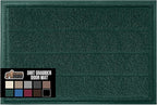 GORILLA GRIP Dirt Grabber Mesh Doormat, Low-Profile, Stain and Fade Resistant Heavy Duty Quick Dry Striped Doormats, Mats for Indoor or Outdoor Entry, Shoe Scraper, Garage Entrance Mat, 35x23, Green