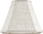 GO&SO Set of 2 Light Beige Lampshade Octagonal Bell Lamp Shades 6.5" Top x 13" Bottom x 11.2" Slant High x 10.5'' Vertical High, Linen Lamp Shade for Table & Floor Lamps - Hand Crafted - Spider Fitter