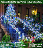 LED String Lights Christmas Decorations,8 Lightsing Modes Christmas Lights with Timer Functions for Tree Indoor Outdoor Decorr 1500 LED 492FT Blue & White
