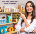 ClearSpace Pantry Organization and Storage Bins with Removable Dividers – Perfect Pantry Organizers or Kitchen Organization – Refrigerator Organizer Bins, Cabinet Organizers (2 Pack)