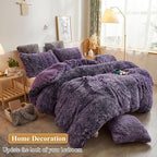 XeGe Faux Fur Throw Pillow Cases, Plush Shaggy Ultra Soft Pillow Covers, Fluffy Crystal Velvet Decorative Pillowcases, Furry Fuzzy Pillow Shams Zipper Closure, Set of 2 (Standard, Purple Ombre)