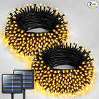 JMEXSUSS 2 Pack Solar Christmas Lights Outdoor - Total 400 LED 151FT Solar String Lights Outdoor Waterproof, 8 Modes Warm White String Light for Outside Patio Yard Tree Garden Christmas Decorations