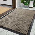 Yimobra Outdoor Mats for Front Door, Stops Mud & Dirt at Entrance, Fits Garage & Patio, All-Weather Waterproof Non Slip Outdoor Indoor Welcome Mat, 29.5x17 Beige