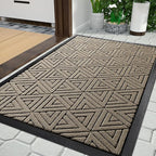 Yimobra Outdoor Mats for Front Door, Stops Mud & Dirt at Entrance, Fits Garage & Patio, All-Weather Waterproof Non Slip Outdoor Indoor Welcome Mat, 29.5x17 Beige