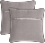 Boho Living Jada 2 Pc Decorative Throw Pillow Covers, Pillow Insert not Included, Premium Woven Design, Living Room Décor, (2) 20" x 20", Grey