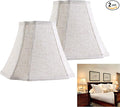 GO&SO Set of 2 Medium Lamp Shades Beige Oatmeal,Square Cut Comer Lamoshade for Floor and Table Lamps,6.5x13.2x10.6".Natural Linen, Traditional Shade for Bedroom Easy Assembly Required (2 Pack)