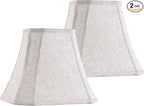 GO&SO 14 lnch Medium Lamp Shades Beige Oatmeal,Square Cut Comer Lamoshade for Floor and Table Lamps,8x14x11"(Spider) Natural Linen, Traditional Shade for Bedroom Easy Assembly Required (2 Pack)