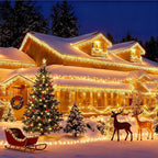 32.8ft 400 LED Icicle String Lights, 8 Modes Waterproof Icicle Christmas Lights Outdoor with Memory Function, Curtain Fairy Lights Hanging Decor for Home, Party, Christmas & Halloween (Warm White)
