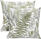 Decorative Throw Pillow Covers Set of 2 Olive Green Leaves Pillow Covers 16x16 inch Soft Short Plush Square Floral Throw Pillows,Farmhouse Outdoor Pillow Covers for Couch Bed Living Room