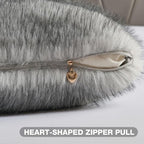 FUTEI Beige Decorative Throw Pillow Covers 18x18 Inch Set of 2,Soft Faux Raccoon Fur Textured Cushion Case,Modern Home Luxurious Decor for Couch Bed Living Room