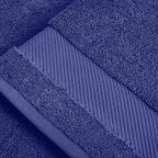 BIOWEAVES 100% Organic Cotton 700 GSM Plush Luxury Bath Towels for Bathroom 30" x 58" GOTS Certified - Navy Blue, Pack of 2