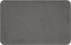 American Soft Linen 21x32 Fluffy Foamed Slip Reducer Bath Rug, Machine Washable Area Bath Mat Rugs for Bathroom, Gray
