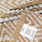 Jute Cotton Stripe Area Rug for Living Room 48x72 Inch - Natural Ivory - Machine Washable 4x6 Feet Rugs - 70% Jute and 30% Cotton