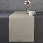D'Moksha Homes Linen Natural Table Runner 36 Inches - 100% Pure Linen Small Table Runner 14 x 36 Inch for Dresser, Coffee Tables, Fall, Autumn and Halloween - Machine Washable
