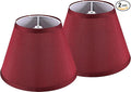2 Pack Small Barrel Burgundy Lamp Shade, Fabric Lampshade for Table and Floor Lamp, 5.5'' Top x 10'' Bottom x 7.2'' Height, Spider Fitting, Handcrafted By GO&SO