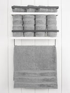 American Soft Linen Luxury Hand Towels for Bathroom, 600 GSM 100% Cotton Turkish 4 Piece Hand Towel Set, 600 GSM Hand Face Towels for Kitchen, Light Grey Hand Towels