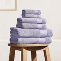 BIOWEAVES 100% Organic Cotton Bath Towel Set | 700 GSM Plush 6-Piece Premium Towel Set GOTS Certified, 2 Bath Towels, 2 Hand Towels & 2 Washcloths - Lavender
