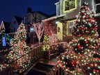 YIQU 2-Pack 66FT C9 Christmas String Lights Outdoor, 100LED Waterproof Green Wire Plug in Led Fairy String Lights for Xmas Tree Indoor Garden Patio Wedding Party Decoration (Red and White)