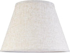 GO&SO 2Pc Beige Lamp Shade, 5.5'' Top x 10'' Bottom x 7.2'' Height, Small Barrel Lampshade for Table Lamp & Floor Light, Handcrafted Natural Linen, Spider Fitting