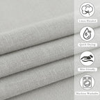 KGORGE Semi Sheer Shower Curtain for Bathroom - Linen Blend Fabric Lightweight Waterproof Privacy Assured Button Hole Shower Curtains for Bathtub, Grey, 72 x 90 inches Long, Hooks Included