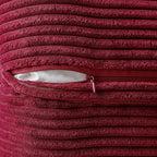 MIULEE Christmas Decorative Euro Sham Throw Pillow Covers for Couch Bed Livingroom 24x24 Inch Set of 2 Burgundy Boho Accent Throw Pllows Broadside Striped Patchwork Soft Corduroy Pillowcases