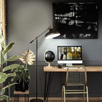 Brightech Wyatt 60 in. Classic Black Industrial 1-Light Height Adjustable LED Floor Lamp with Black Metal Bowl Shade FL-WYT-BLK