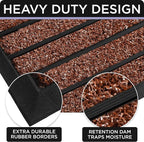 ubdyo Extra Durable Door Mat - Dirt Trapping Outdoor Welcome Mats - Non-Slip Outdoor Indoor Entrance - Low Profile Front Doormat (30" x 17", Bright Burgundy)