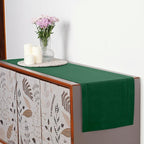 D'Moksha Homes Linen Forest Green Table Runner 36 Inches - 100% Pure Linen Small Table Runner 14 x 36 Inch Ideal for Dresser, Coffee Tables, Fall and Halloween - Classic Hemstitch - Classic Hemstitch