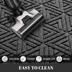 Yimobra Outdoor Mats for Front Door, Stops Mud & Dirt at Entrance, Fits Garage & Patio, All-Weather Waterproof Non Slip Outdoor Indoor Welcome Mat, 29.5x17 Mix Grey