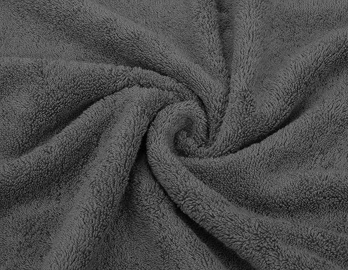 American Soft Linen Premium 3 Piece Towel Set, 1 Bath Towel 1 Hand Towel 1 Washcloth, 600 GSM 100% Cotton Turkish Towels for Bathroom, Dark Gray Towel Set
