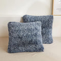 XeGe Soft Faux Fur Throw Pillow Covers, Luxury Fluffy Cushion Covers, Shaggy Plush Furry Pillow Cases, Fuzzy Decorative Pillow Covers Pack of 2 for Sofa Bed Couch (18''x18'', Navy Blue Ombre)