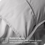Bare Home Euro Pillow Sham Covers - Set of 2 - Premium 1800 Ultra-Soft Microfiber - Double Brushed - Bed Pillow Shams - Pillows Not Included (Set of 2, Light Grey)