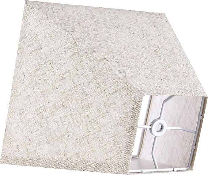 4"×9" × 8.3”inches Spider Set of 2 Small Square Lampshades for Wall Lamps Table Lamps Floor Lamps-Wall Mount Vintage Lamp Shade Fabric,Beige Oatmeal Linen Lampshades Replacement for Bedroom By GO&SO
