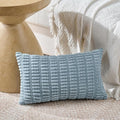 Fancy Homi 1 Pack Boho Light Blue Decorative Throw Pillow Covers 12x24 Inch for Couch Bed Sofa, Rustic Modern Farmhouse Home Decor, Soft Plush Corduroy Cute Rectangle Cushion Case 30x60 cm