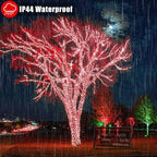 Vivideal 300 LED Red Christmas Lights 100ft String Lights Indoor 8 Modes Clear Wire Connectable Waterproof Plug in Red String Lights for Bedroom Indoor Outdoor Halloween Christmas Decorations